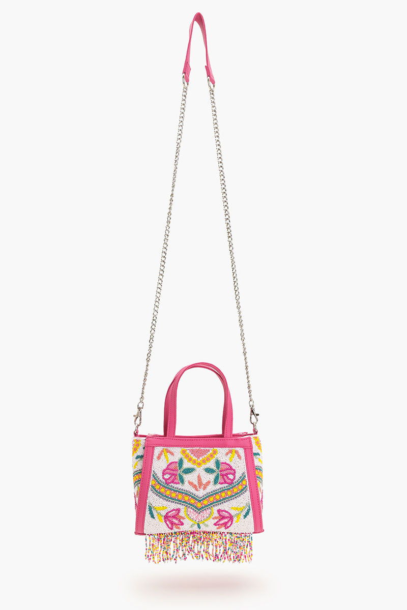 Allie Rose Beaded Top Handle Bag