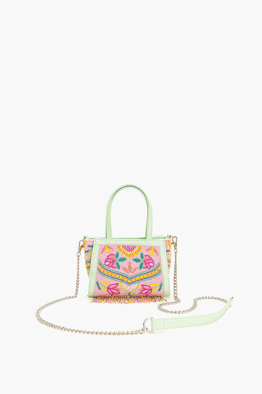 Allie Mint Beaded Top Handle Bag