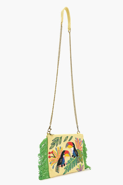 Tropical Toucan Fringe Cross Body