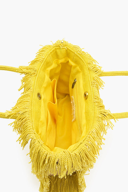 Lemon Crush Fringe Top Handle Bag