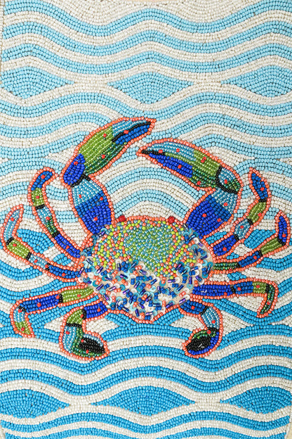 Crabby Waves Beaded Tote