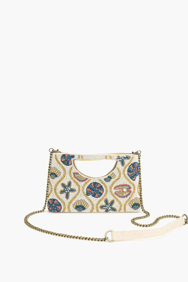 Sunlit Shore Beaded Clutch Bag