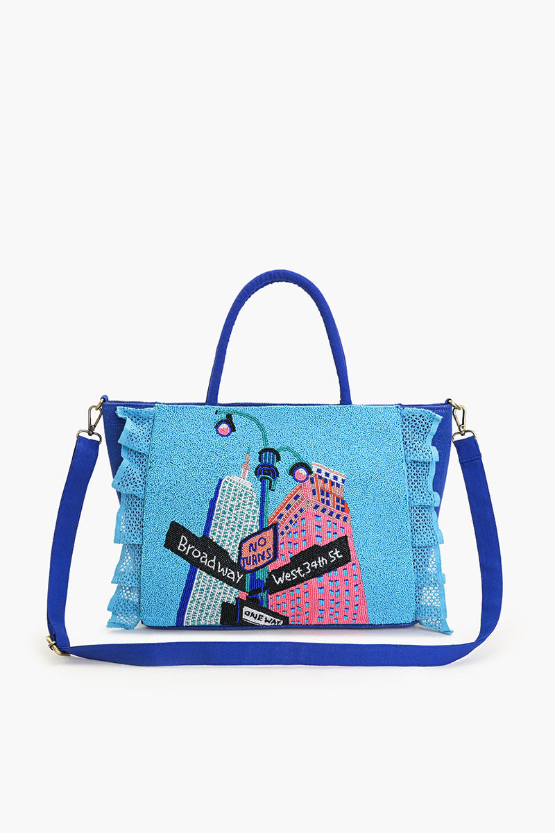 Broadway Nights Beaded Beach Bag