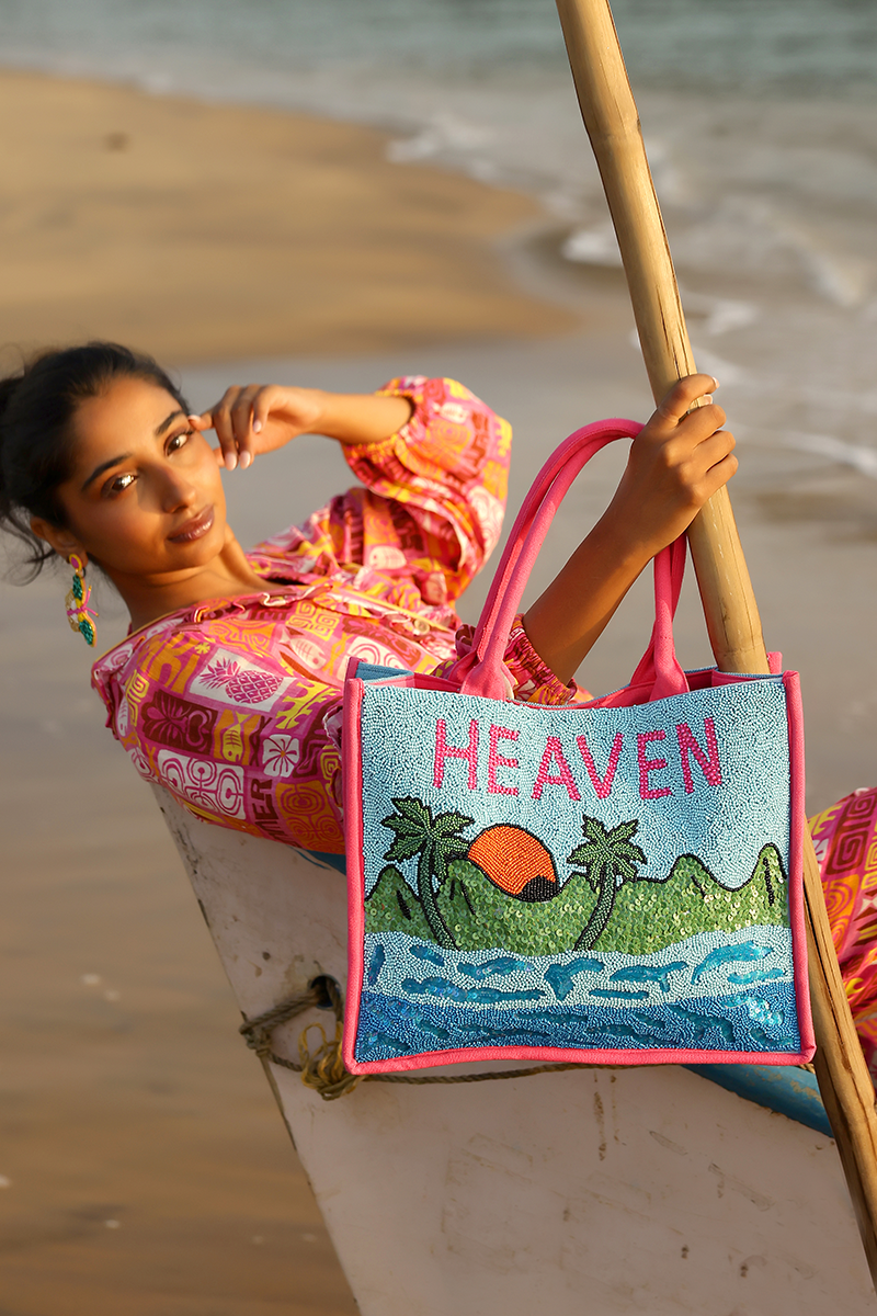 Beach Heaven Beaded Tote