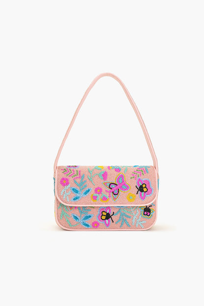 Blushy Flutter Beaded Shoulder Bag