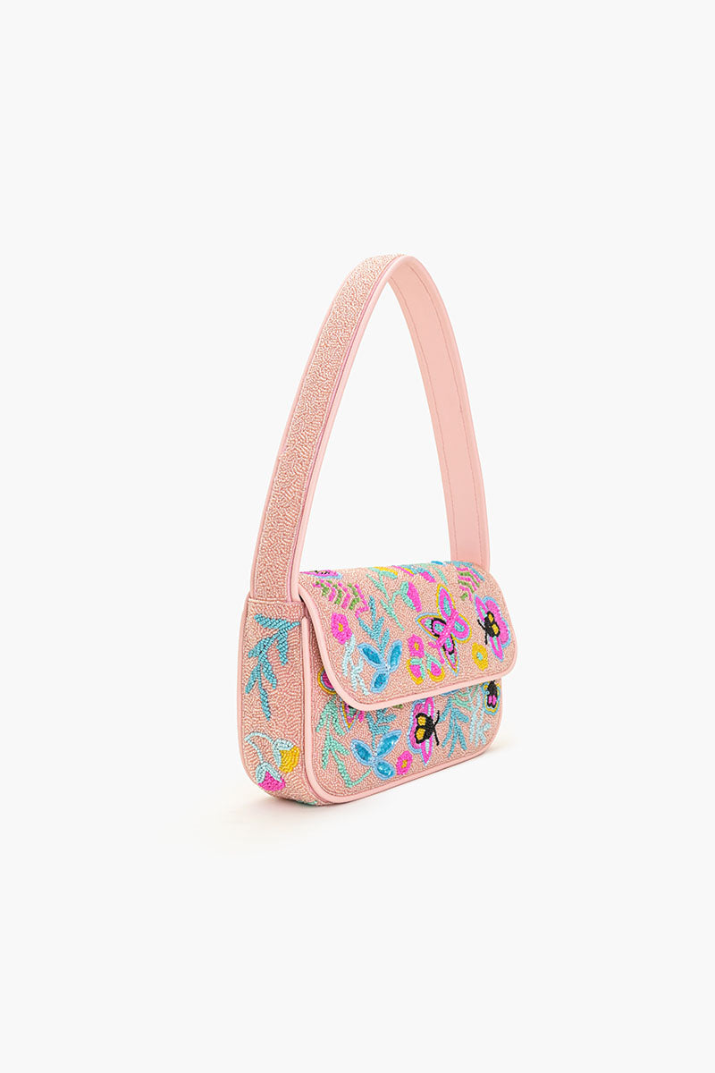 Blushy Flutter Beaded Shoulder Bag