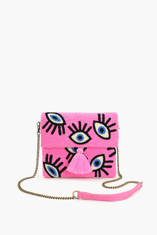 Whimsical Wonder Eye Pink Clutch