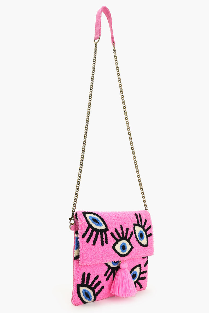 Whimsical Wonder Eye Pink Clutch