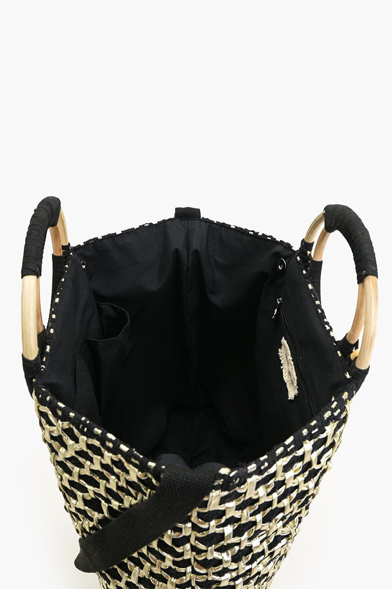 Honeycomb Midnight Lurex Tote