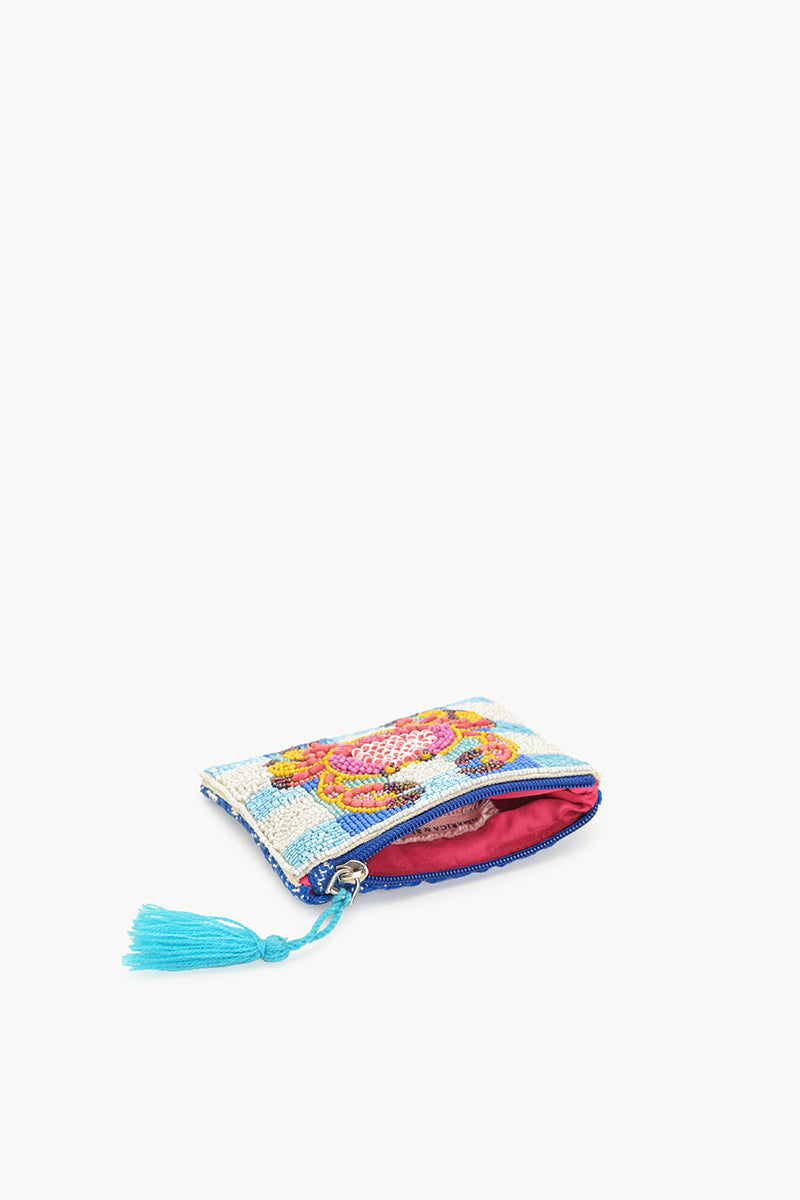 Crab It Beaded Coin Pouch