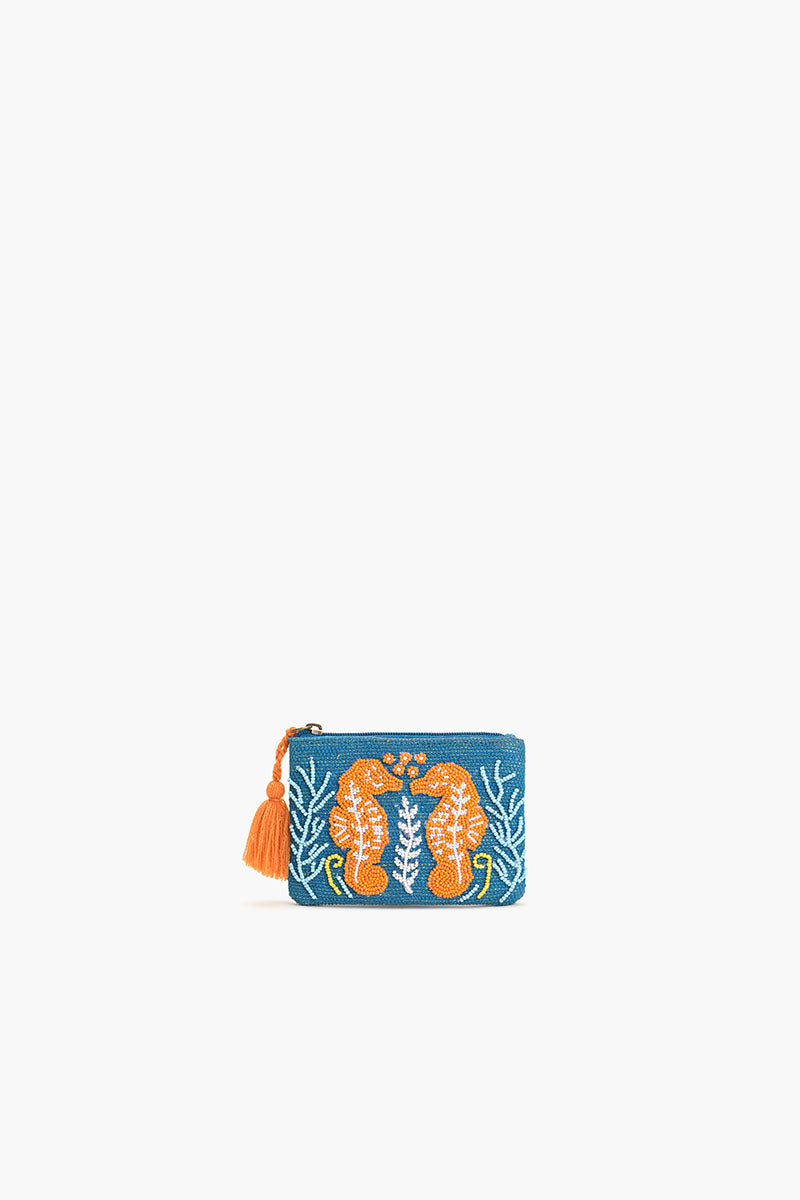 Set Of 6 Coastal Elegance  Beaded Coin Pouch