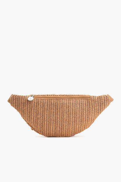 Marine Raffia Embellished Fanny Sling Bag