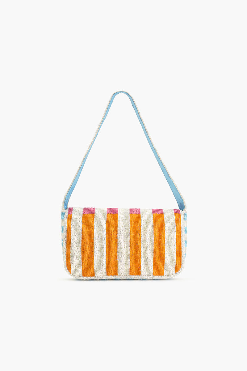 Candy Stripes Embelished Shoulder Bag