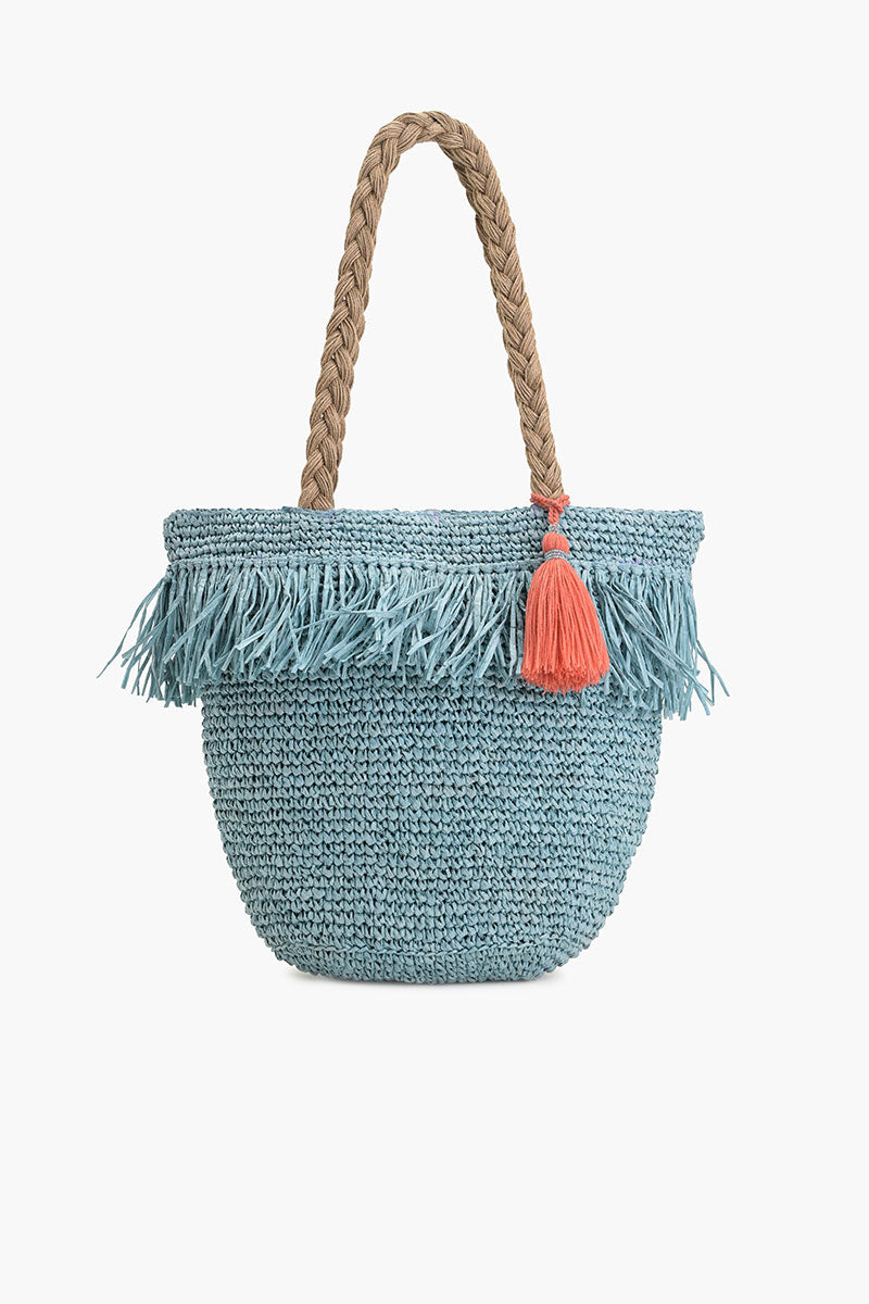 Tide & Tassel Straw Tote