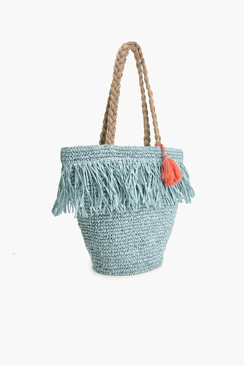 Tide & Tassel Straw Tote