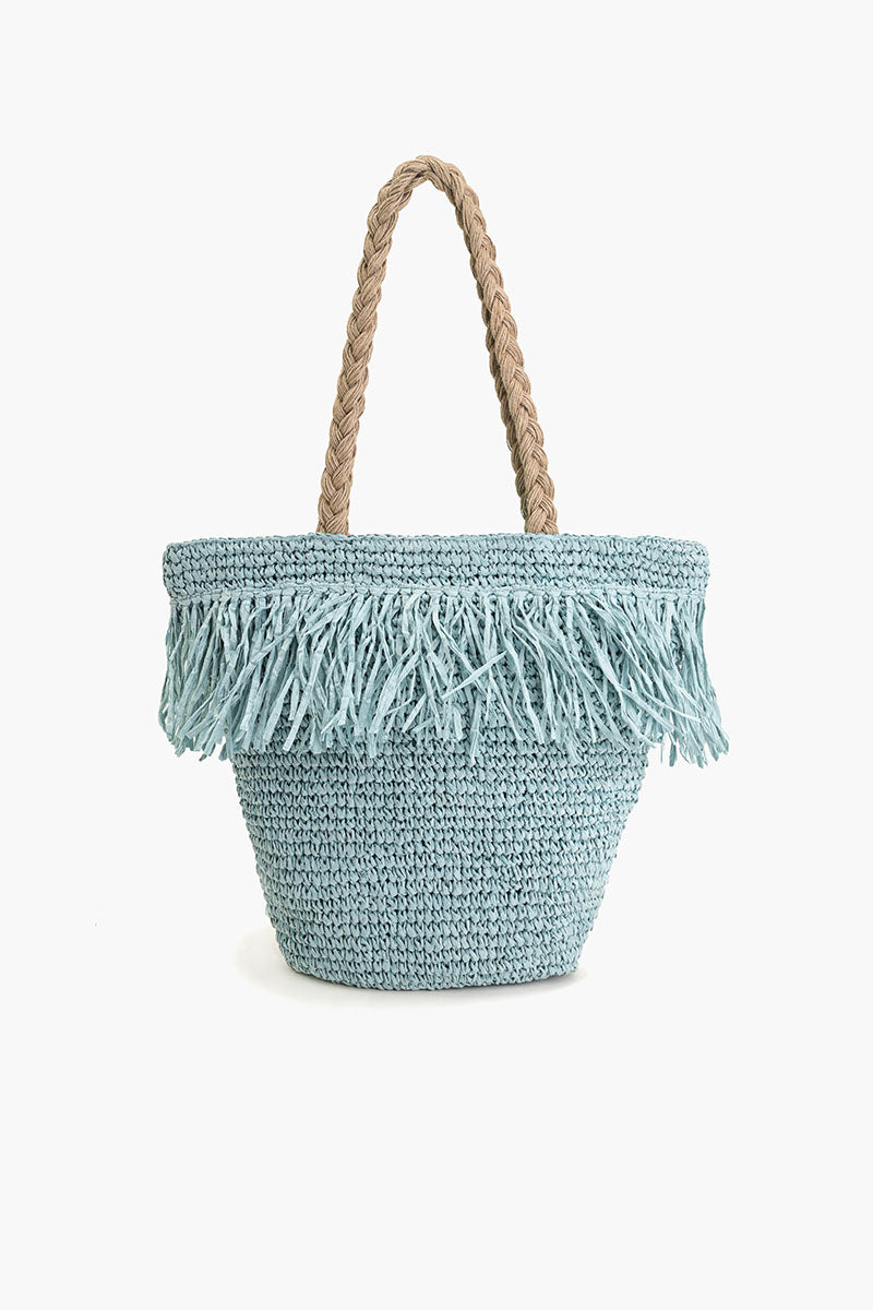 Tide & Tassel Straw Tote