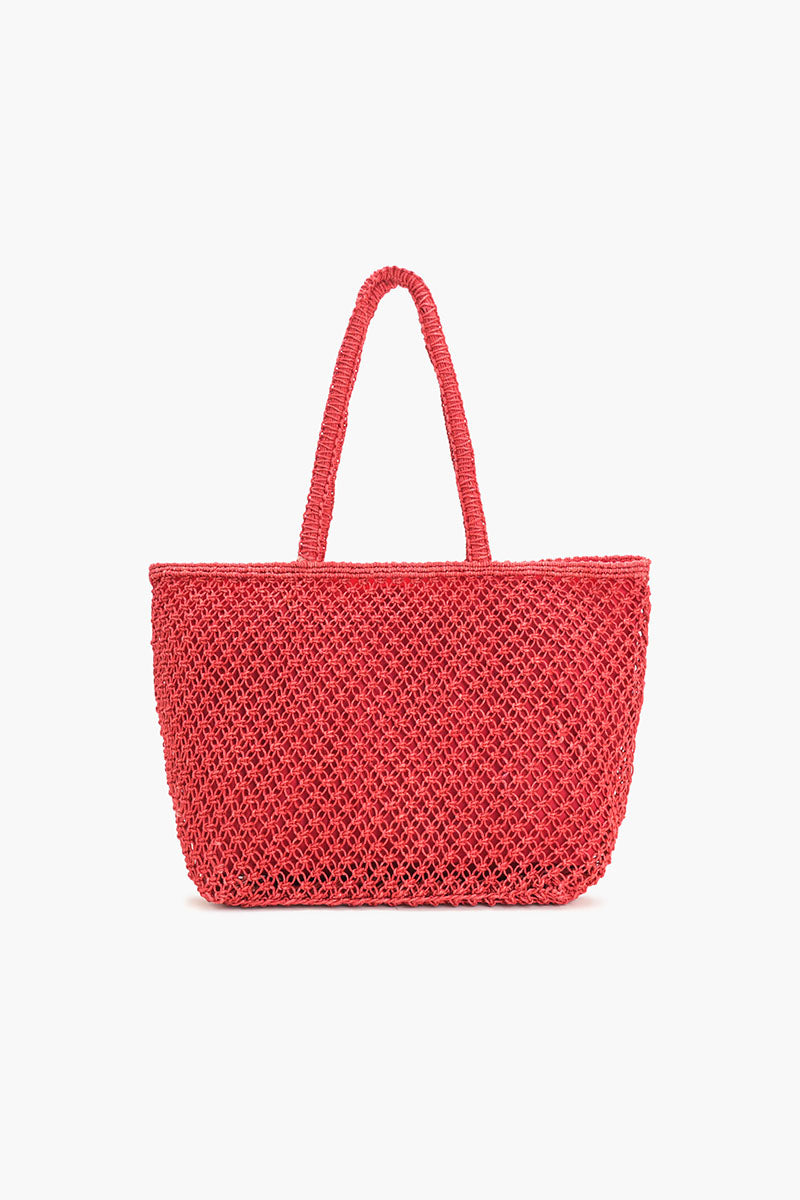 Ciao Bella Beaded Macrame Jute Tote