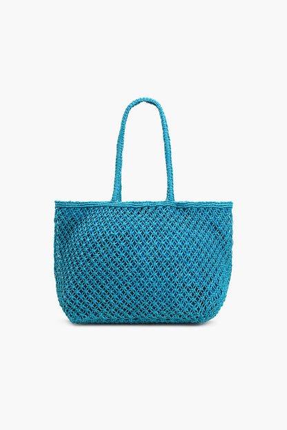 Hello Summer Beaded Macrame Jute Tote