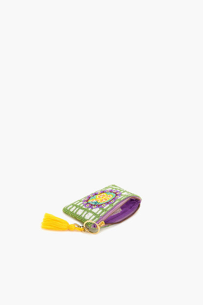 Lemon Zest Beaded Coin Pouch