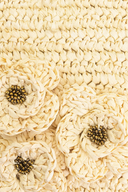 Raffia Flap Shoulder Bag