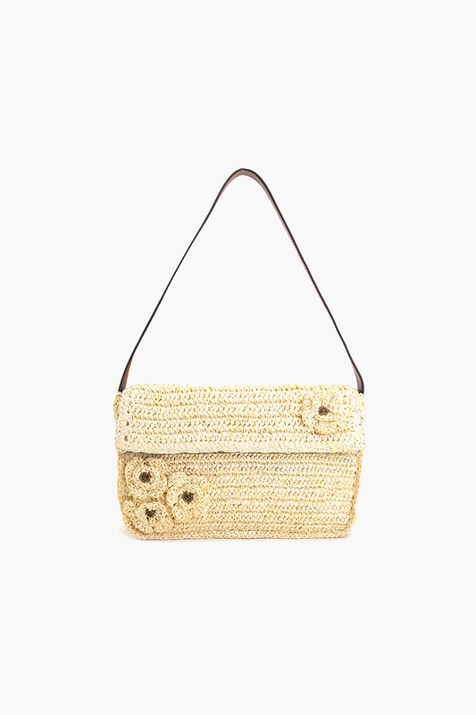 Raffia Flap Shoulder Bag