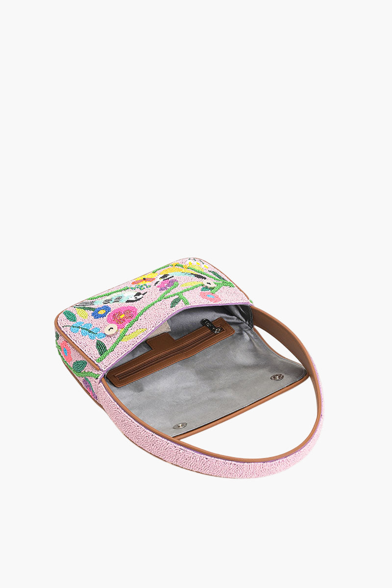 Floral Melody Embellished Shoulder Bag