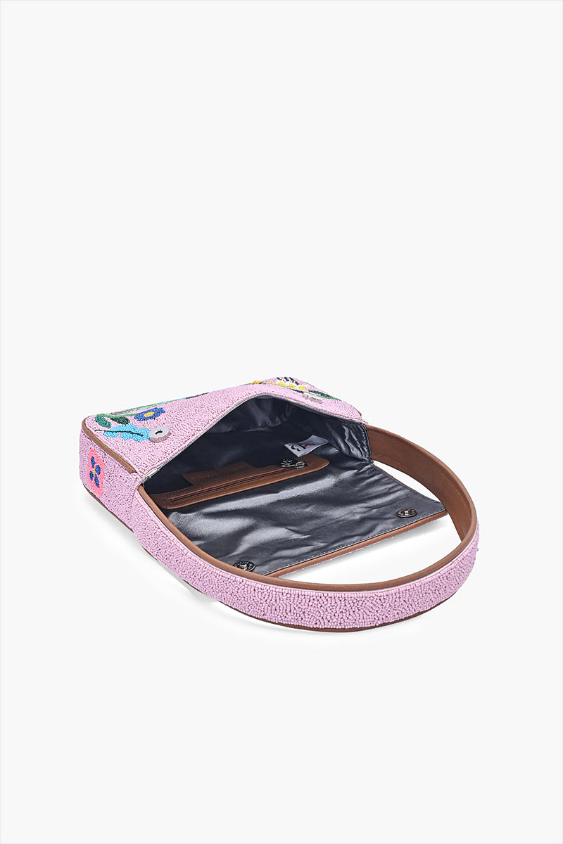 Floral Melody Embellished Shoulder Bag