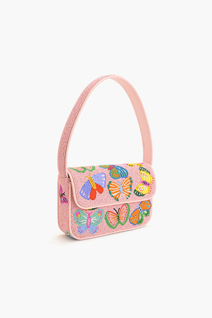 Butterfly Garden Beaded Shoulder Bag