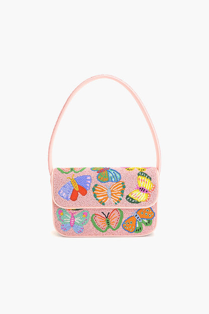 Butterfly Garden Beaded Shoulder Bag