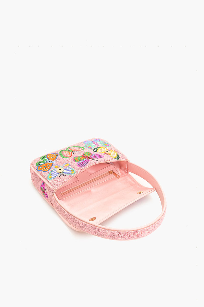 Butterfly Garden Beaded Shoulder Bag