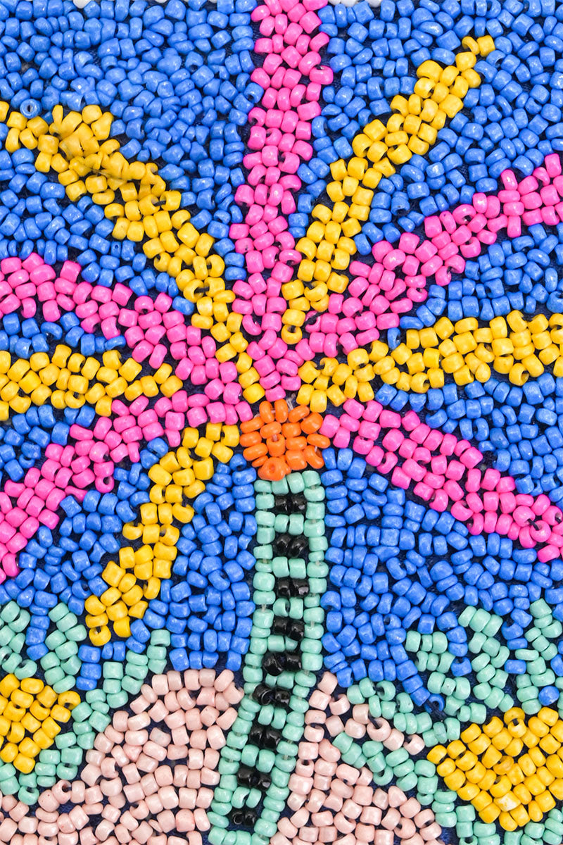 Tropical Sunset Beaded Shoulder Bag