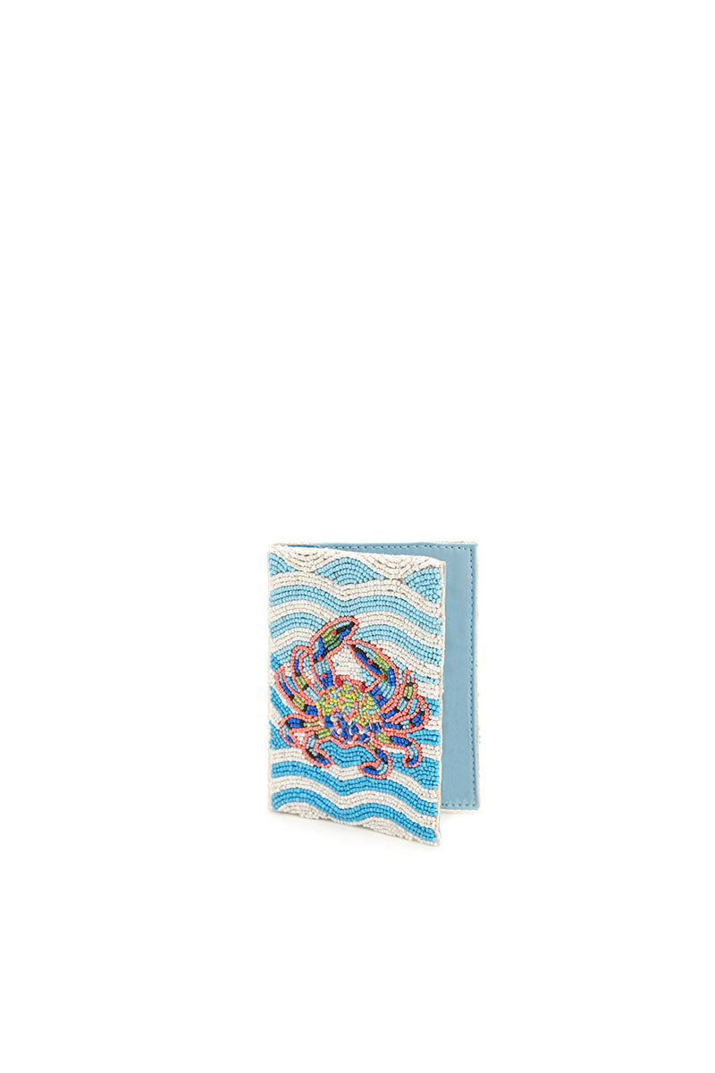 Crabby Waves Beaded Passport Cover