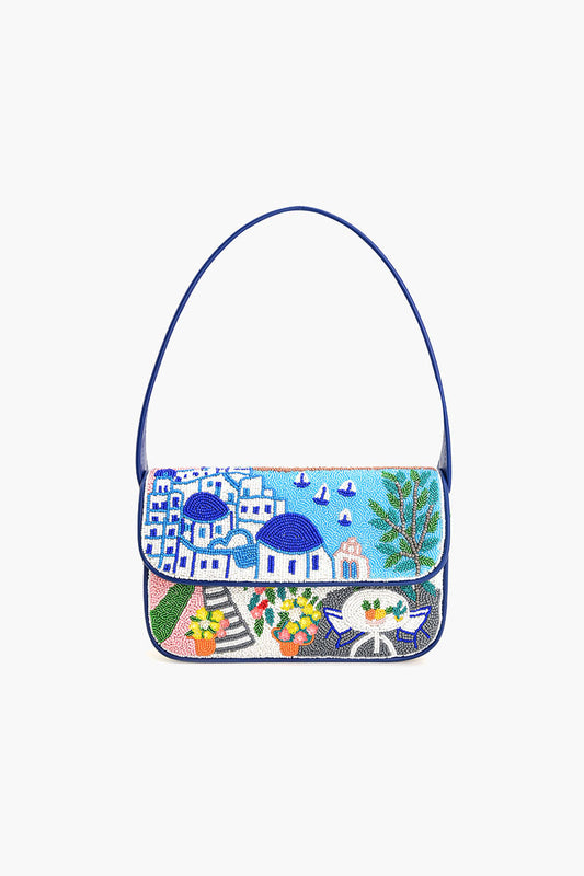 Santorini Dreams Beaded Shoulder Bag