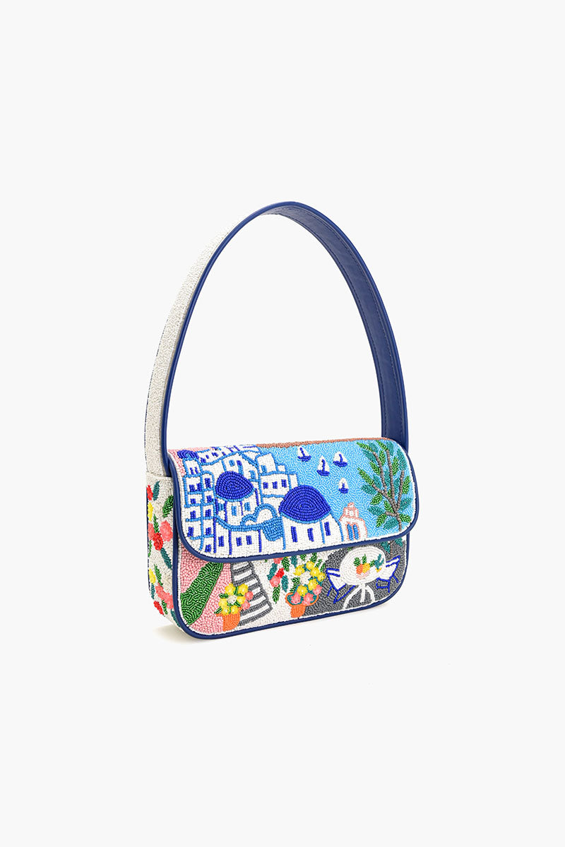 Santorini Dreams Beaded Shoulder Bag