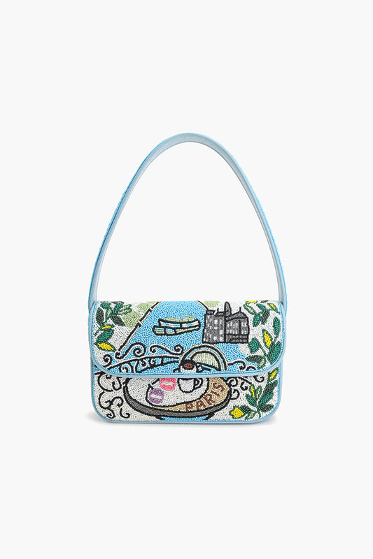 Santorini Sky  Embellished Shoulder Bag