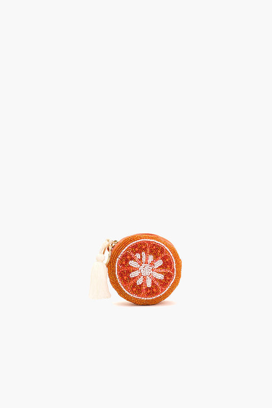 Citrus Bloom Beaded Coin Pouch
