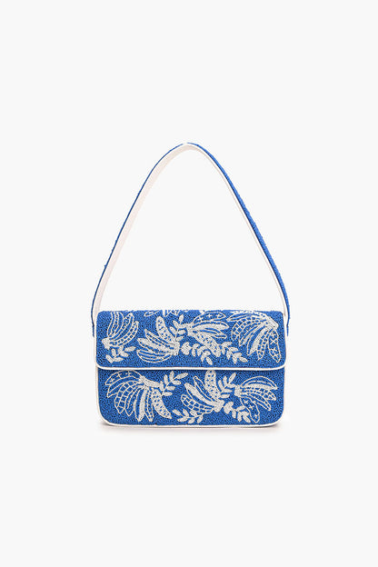 Blue-Nana Beaded Shoulder Bag