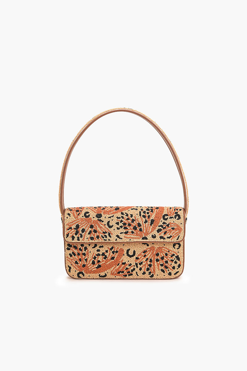 Leopard Lacewing Butterflies Beaded Shoulder Bag