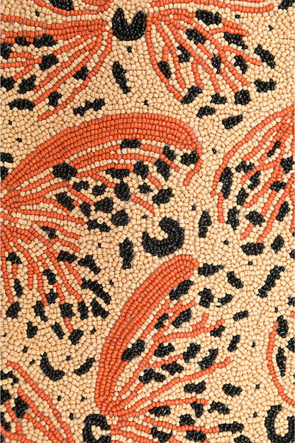 Leopard Lacewing Butterflies Beaded Shoulder Bag