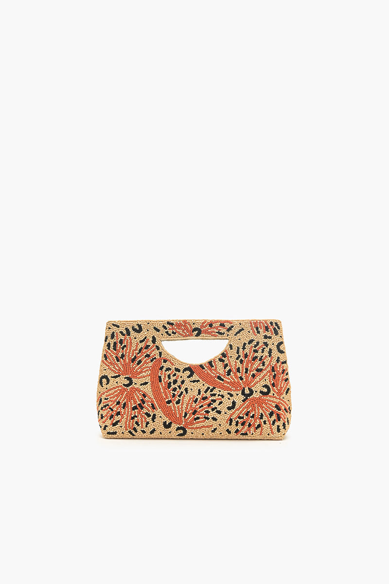 Leopard Lacewing Butterflies Beaded Handbag