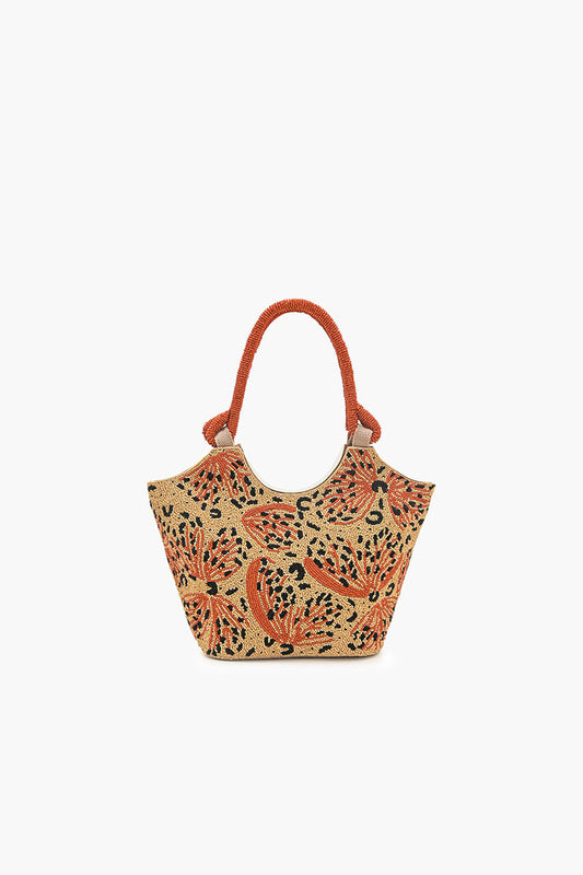 Leopard Lacewing Butterflies Beaded Tote