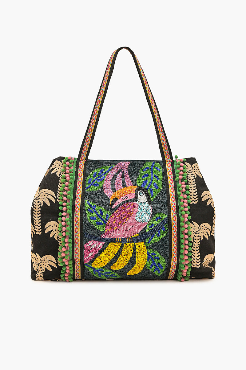 Tropical Toucan Beaded Tote