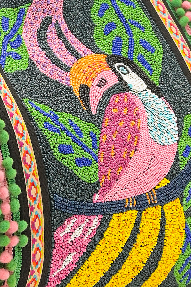 Tropical Toucan Beaded Tote
