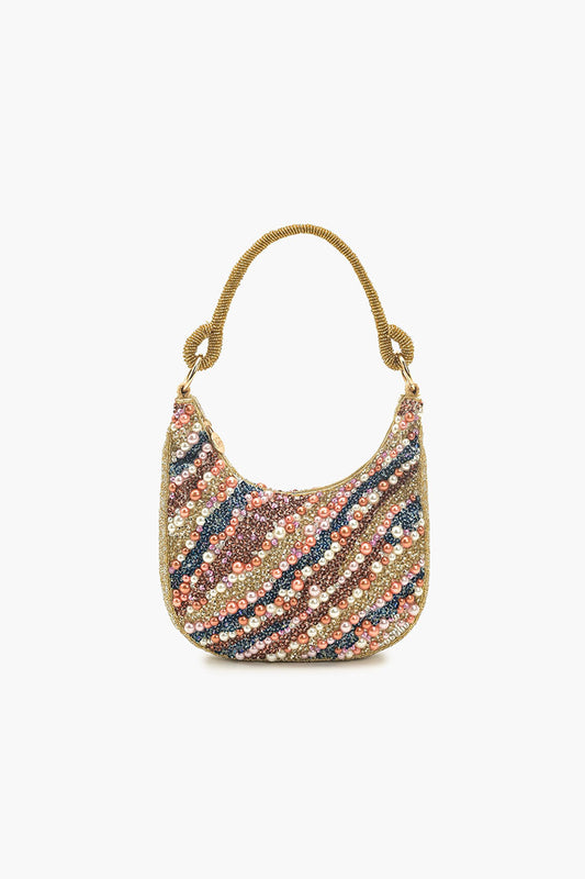 Pearl Beaded Hobo Bag