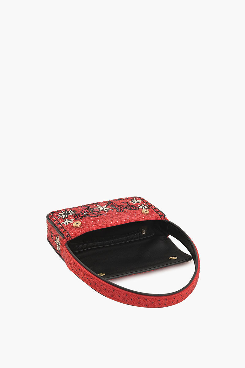 Leopard Scarf Beaded Shoulder Bag