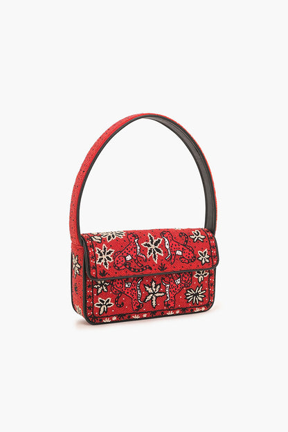 Leopard Scarf Beaded Shoulder Bag