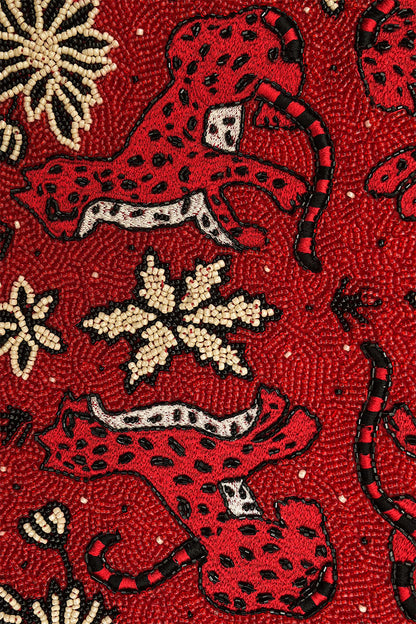 Leopard Scarf Beaded Shoulder Bag