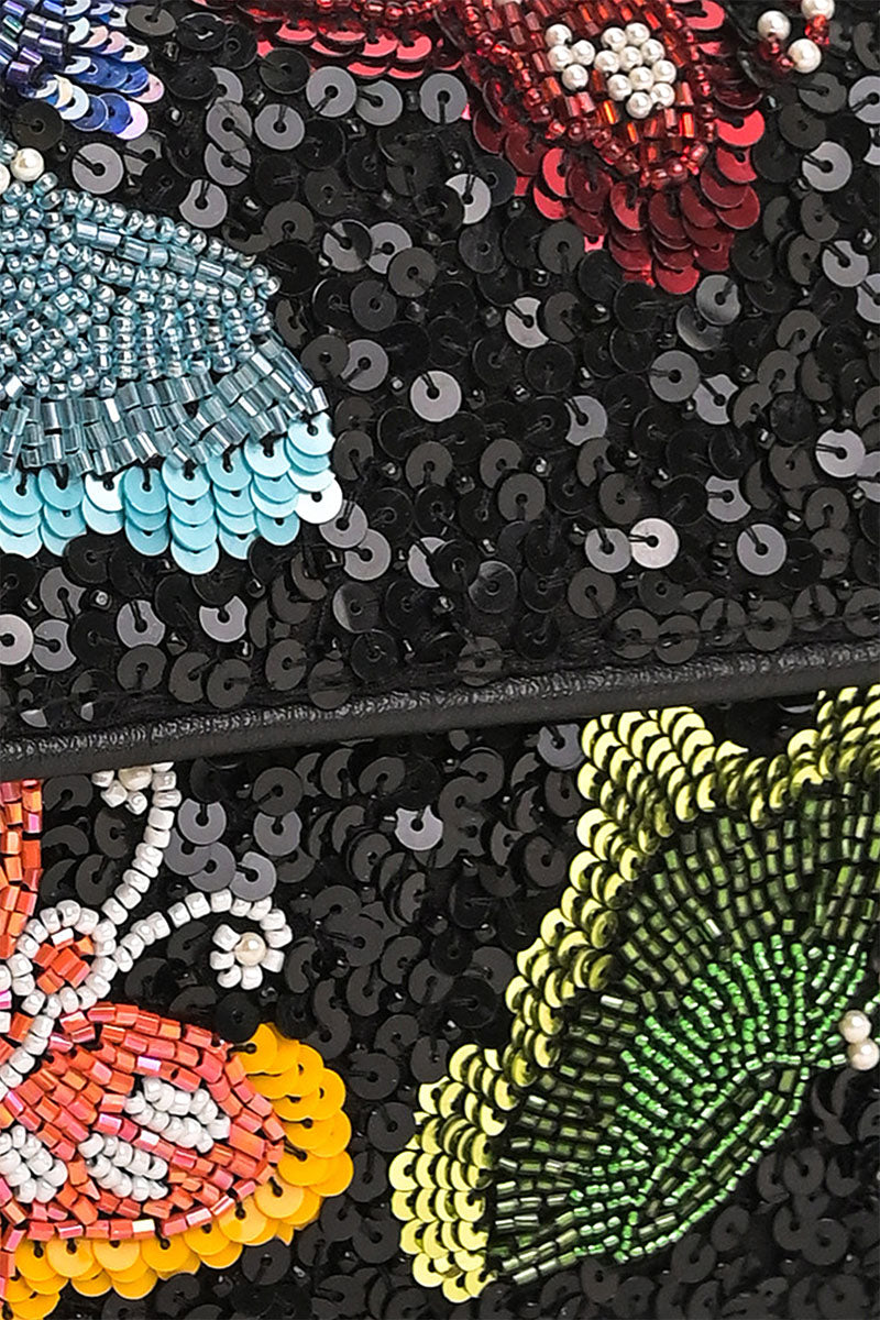 Charming Butterfly Beaded Shoulder Bag