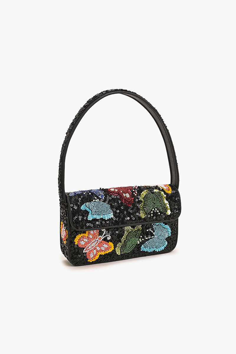 Charming Butterfly Beaded Shoulder Bag