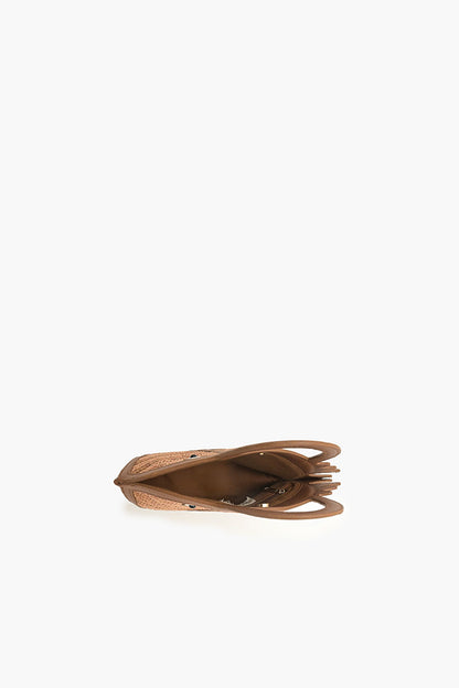 Brown Trim Fish Raffia Handheld Clutch